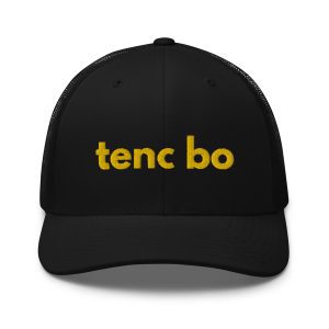 Gorra "tenc bo" negra lletres grogues